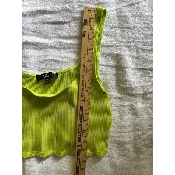 Lulus Lime Green Side Slit Bodycon High Waisted Ribbed Set Midi Skirt NWT S - Picture 5 of 16